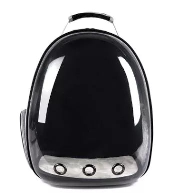 Portable pet backpack carrier with 360-degree transparent bubble design for small pets