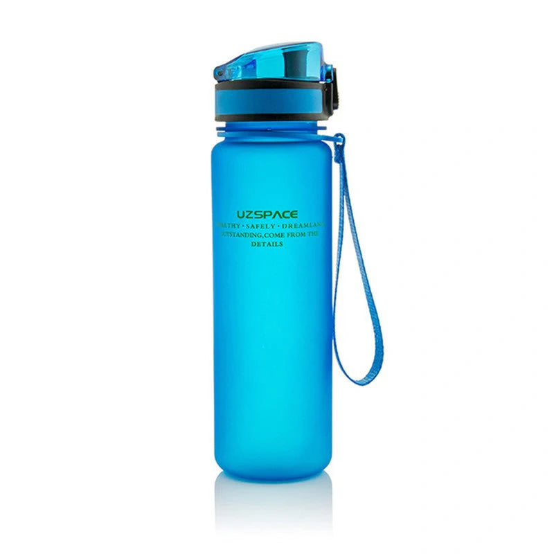 500ML leak-proof sports water bottle in red, blue, green, and grey