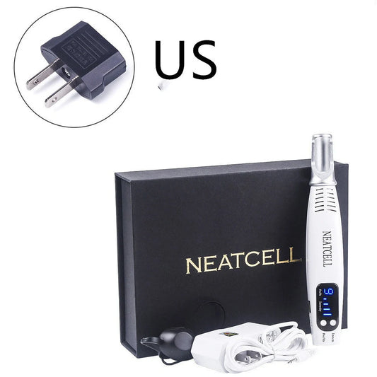 Blue home picosecond laser mole pen with adjustable intensity buttons and dual light therapy modes for skin treatment