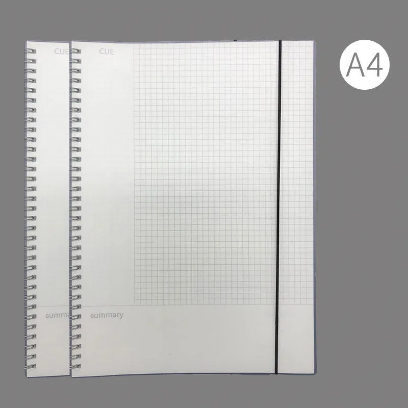 A4 hard PP notebook sub-notepad in simple style, available in A4 A5 B5 with grid lined or lattice pages