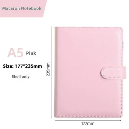 Solid colour A5 PU leather notebook shell with zipper closure in various colour options
