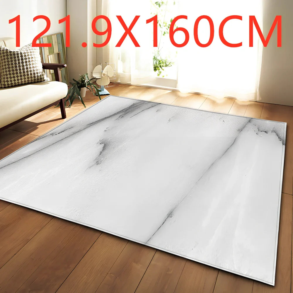 Rectangular polyester fibre carpet with marble pattern in 121.9x160cm and 50x80cm sizes