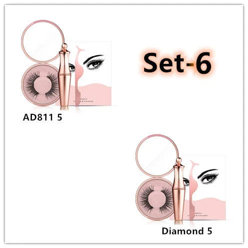 Magnetic Liquid Eyeliner and False Lashes Set - Easy Application, No Glue Needed