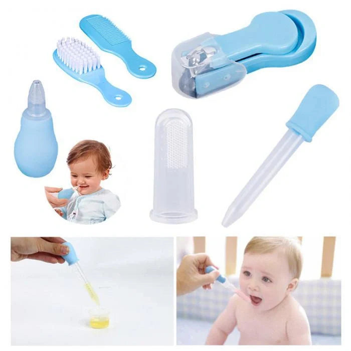 Portable Baby Health Suit 8-Piece Grooming Set with safety scissors, nail clippers, and more