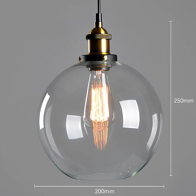Nordic retro glass chandelier with fishing line design and LED lighting in amber, soot, or transparent finish