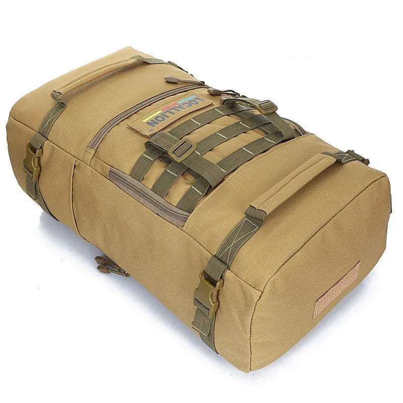 50L military tactical backpack in Camo Sand, Digital Camo, Khaki, Military Green, White Camouflage, and Black, 30 x 56 x 19cm