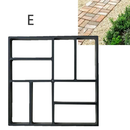 Black plastic goose pattern concrete mould measuring 42x43cm for garden pathways