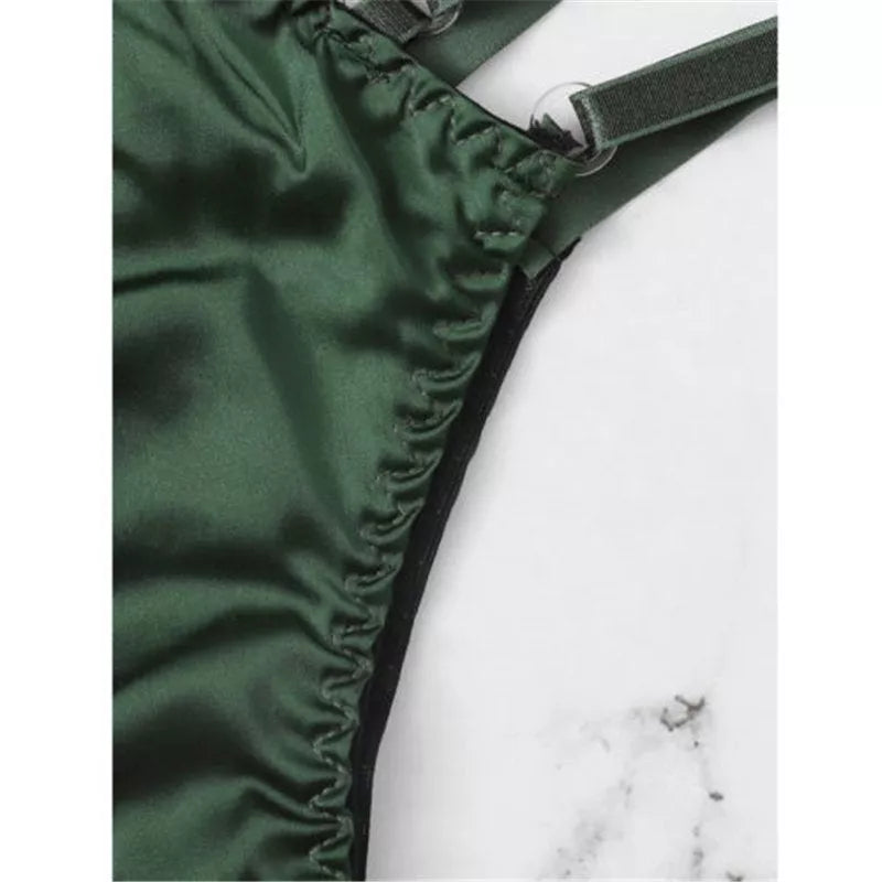 Sexy lingerie set with floral pattern and fitted straps in multiple colors