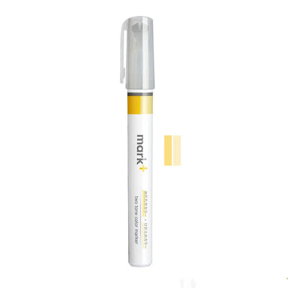 Mark+ series fibre-tip highlighter marker pen in six colours showing 15mmx131mm size