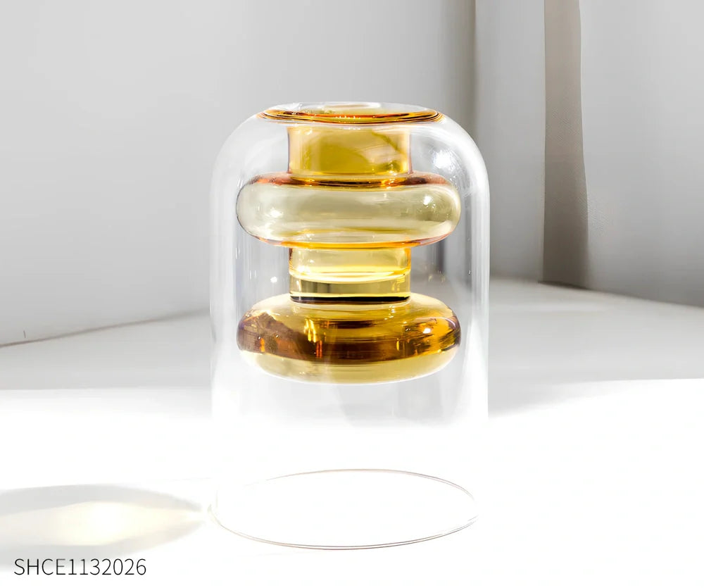 25cm tall European style glass vase in peacock blue with 15cm opening and weighted base