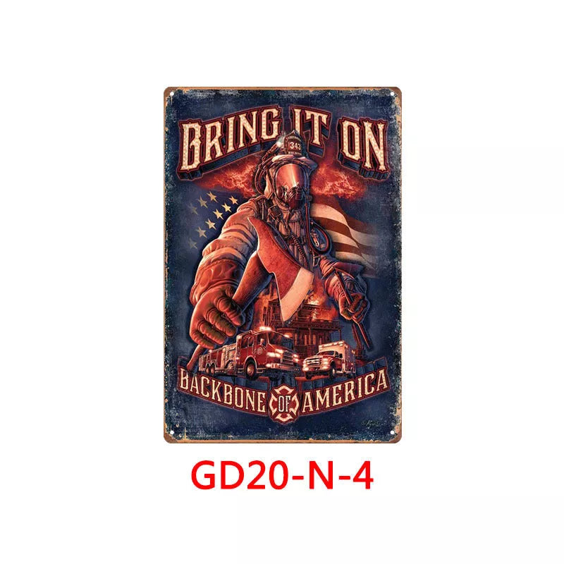 Retro tin painting wall hanging with American retro design, 30x20cm