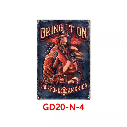 Retro tin painting wall hanging with American retro design, 30x20cm