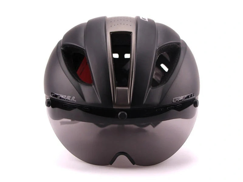 Bicycle Aero Helmet with magnetic computer lens and ventilation holes for cycling