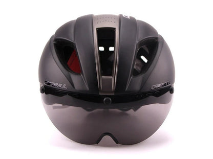 Bicycle Aero Helmet with magnetic computer lens and ventilation holes for cycling
