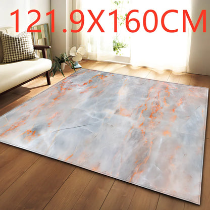 Rectangular polyester fibre carpet with marble pattern in 121.9x160cm and 50x80cm sizes