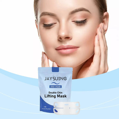 White single-use facial sheet mask for firming and lifting skin with collagen and hyaluronic acid