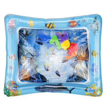 Children's 66x50cm inflatable PVC water cushion with cartoon patterns, deflated for portability, safe for outdoor cooling play