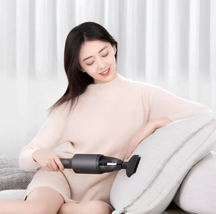 Wireless handheld vacuum cleaner with negative ion nozzle in black and white colour options