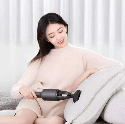 Wireless handheld vacuum cleaner with negative ion nozzle in black and white colour options