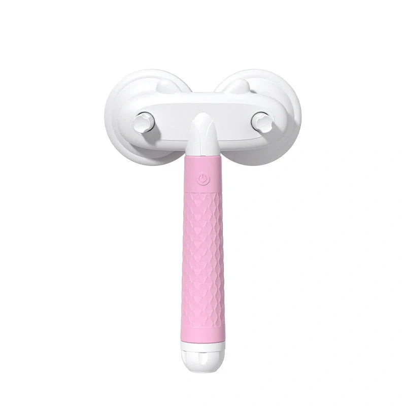 Double-headed negative ion pet brush with self-cleaning feature in pink, blue, and grey