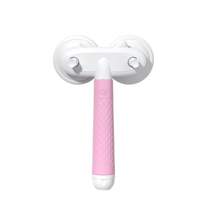 Double-headed negative ion pet brush with self-cleaning feature in pink, blue, and grey