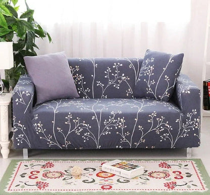 Stretchable polyester-spandex sofa cover with non-slip design in various colors