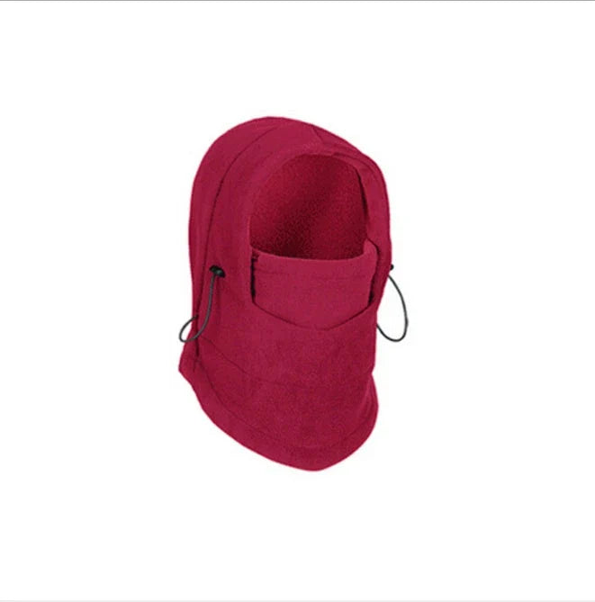 A versatile windproof ski hat with an integrated face mask and neck gaiter, providing complete protection from the elements during outdoor activities.