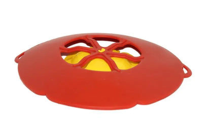 Green silicone spill stopper pan lid for pots and pans 8 to 10 inches, heat-resistant and dishwasher safe