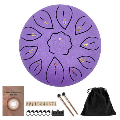 Ethereal 11-Tone Handpan Drum in various colors - premium steel instrument for meditation, yoga, and relaxation