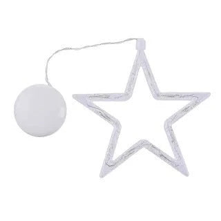 Decorative battery-powered LED chandelier lights with holiday-themed designs like Santa, snowmen, and stars