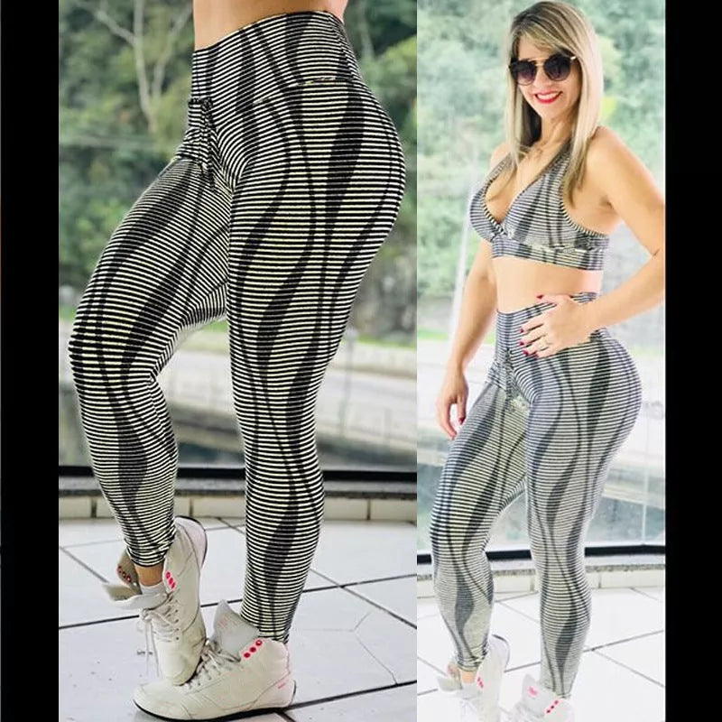 Slim high waist sports leggings in various colors and patterns