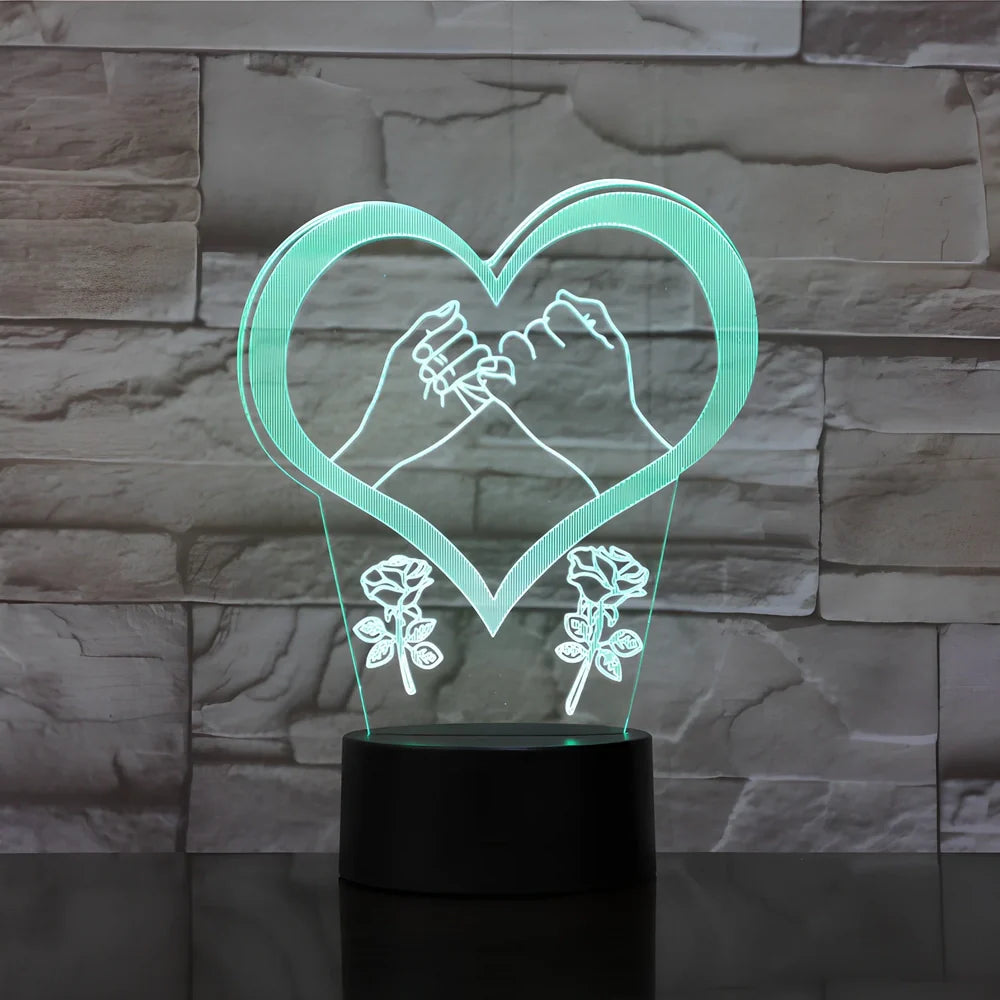 LED night light with touch controls, remote, and seven colour options on 87x87x42mm base