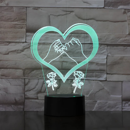 LED night light with touch controls, remote, and seven colour options on 87x87x42mm base