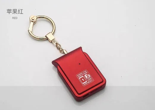 Bluetooth dual SIM adapter keychain in black leather with micro USB charging cable