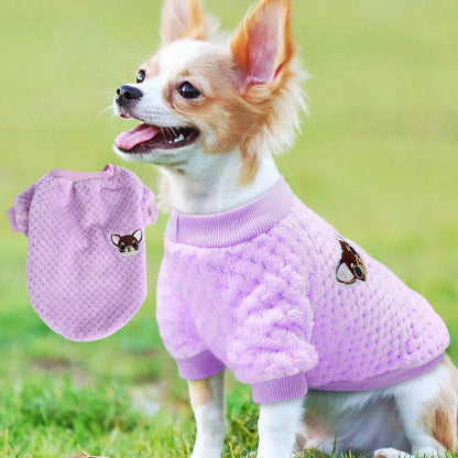 Winter soft warm pet jacket coat for small medium dogs in Blue Coffee Pink Purple, sizes S to XXL