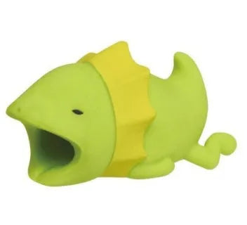 Silicone animal-shaped cable protector for Apple iPhone lightning charging cable.