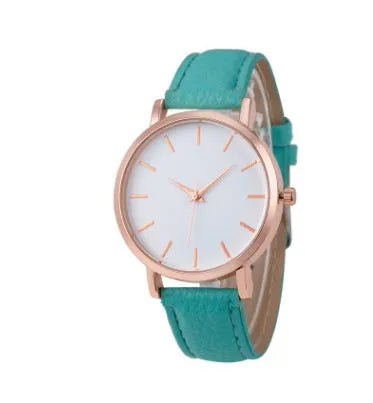 Women's square quartz watch with alloy case and PU leather strap in multiple colour options