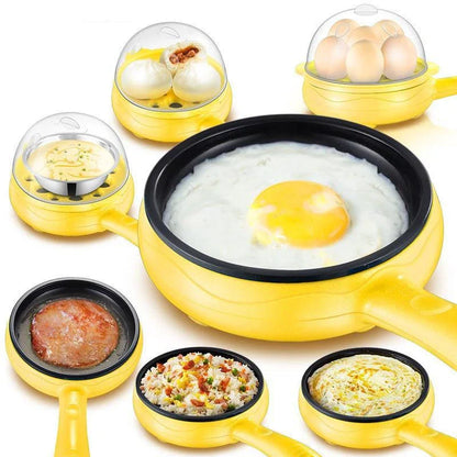 Versatile Electric Egg Cooker and Omelet Maker with Multifunction Steaming and Frying Capabilities, Non-stick Coating, and Insulated Anti-scald Handle