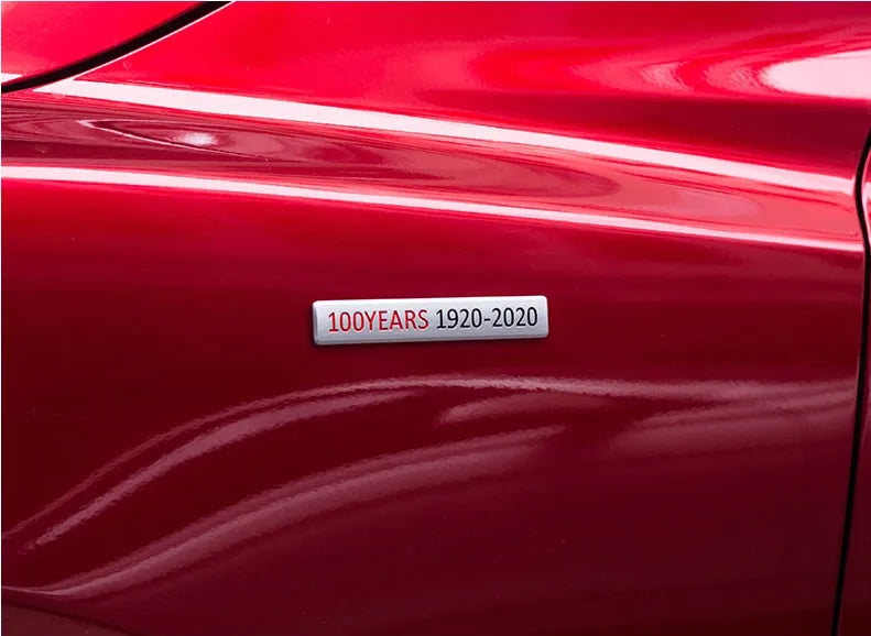 Aluminium alloy car label decoration sticker badge for Mazda Axela boot lid, available in black, blue, red and white