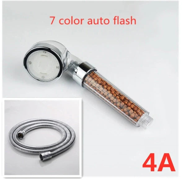 Color Changing LED Shower Head with temperature sensor and high-pressure filter