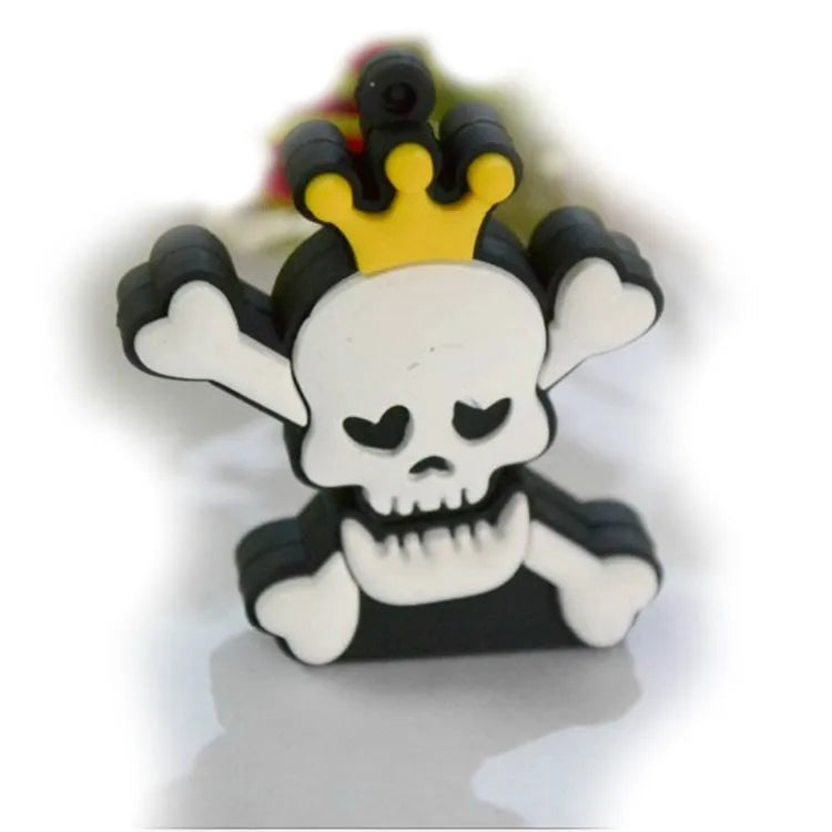 Halloween skeleton skull USB 3.0 flash drive with PVC shell and chain attachment