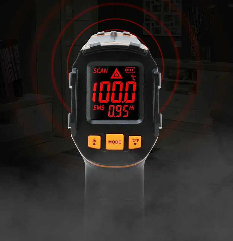 ST390A handheld infrared thermometer for industrial and studio surface temperature measurement.