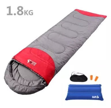 Polyester camping sleeping bag with waterproof shell and compression bag for outdoor adventures