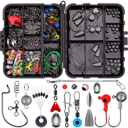 Weihe 257-piece fishing lure and hook accessories kit in an orange ABS plastic tackle box