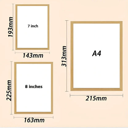Personalised LED photo frame displaying custom black-and-white sketch with tri-colour lighting options