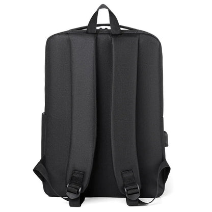 Men's solid-colour waterproof Oxford cloth backpack for business and commuting.