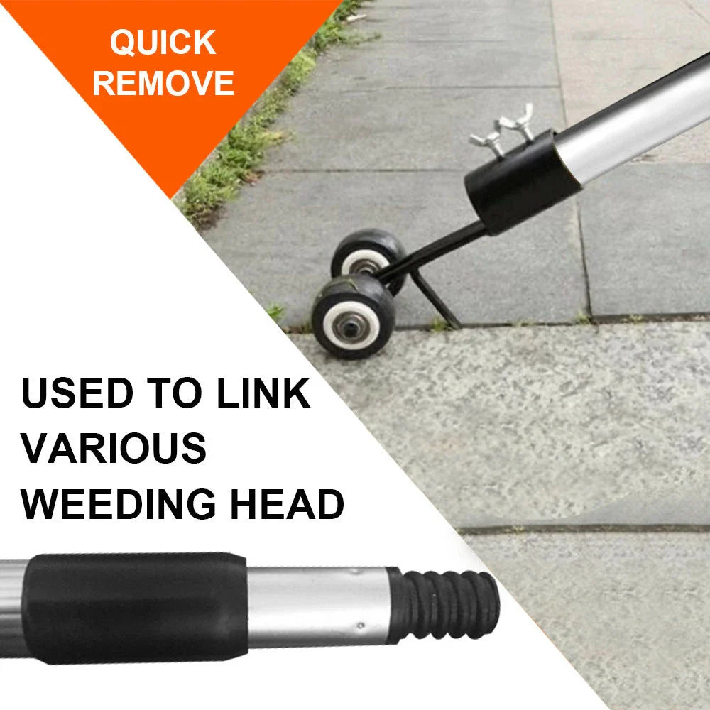Versatile gardening tool with long prongs for easy weed removal and soil aeration in yards and lawns