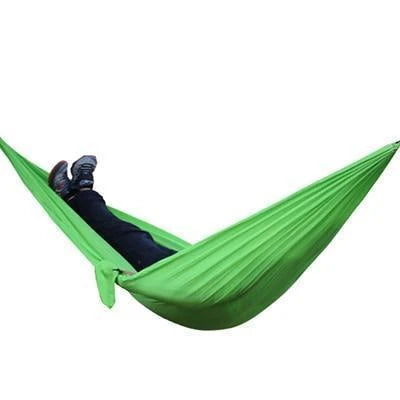 Durable and lightweight parachute hammock in various outdoor-friendly color options