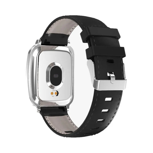 M8 smart bracelet showing zinc alloy body with 2.5D tempered glass screen displaying heart rate data
