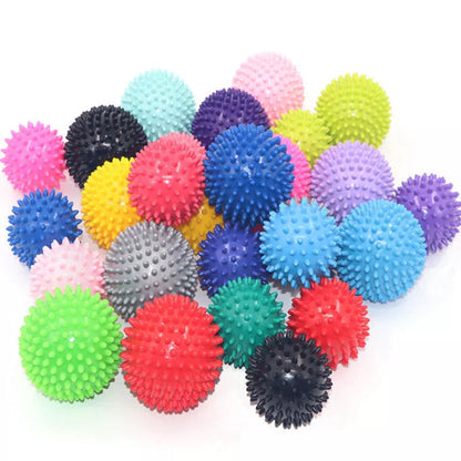 Fitness sports fascial ball point massage ball set in light blue, green, grey, and dark purple